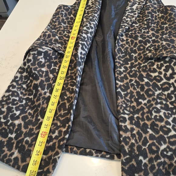 Dolce Cabo Leopard Longline Fleece Vest Jacket Open Front  Womens Large Viscose - Picture 6 of 16